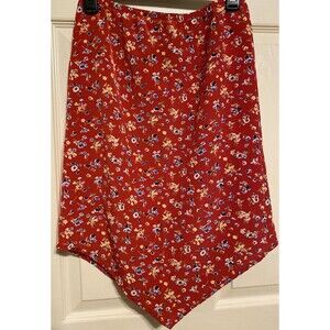 Vintage Blue Y2K Dainty Floral Mini Skirt Handkerchief Hem 90s Red Cottage USA